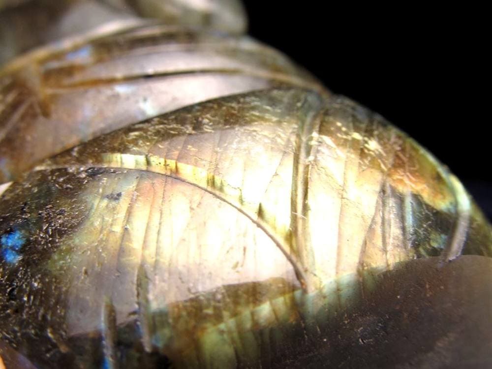 ラブラドライト ガネーシャ 彫り 置物