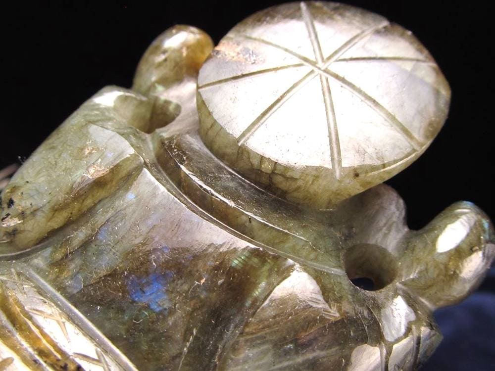 ラブラドライト ガネーシャ 彫り 置物