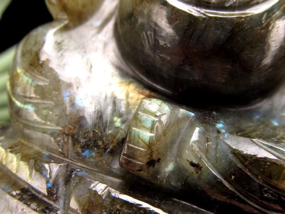 ラブラドライト ガネーシャ 彫り 置物