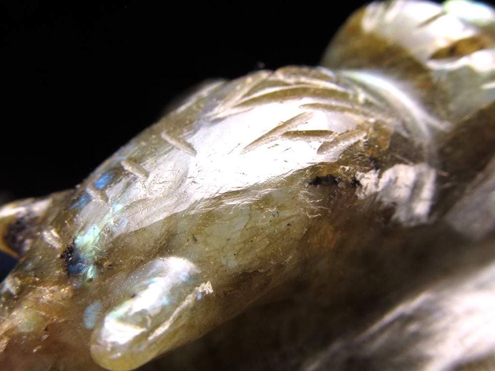 ラブラドライト ガネーシャ 彫り 置物