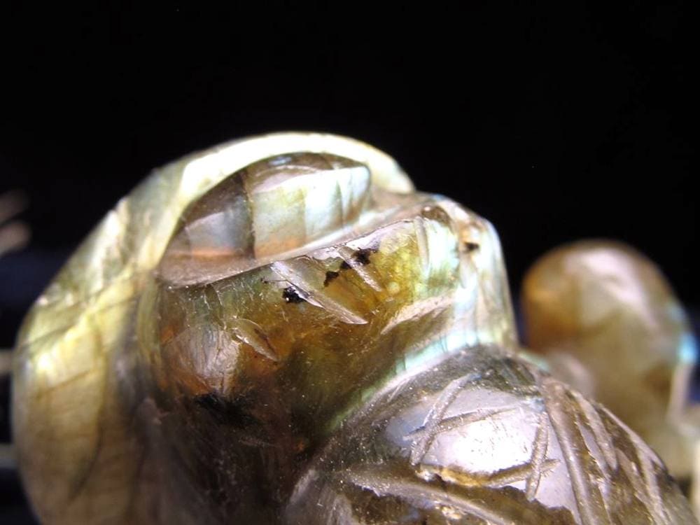 ラブラドライト ガネーシャ 彫り 置物