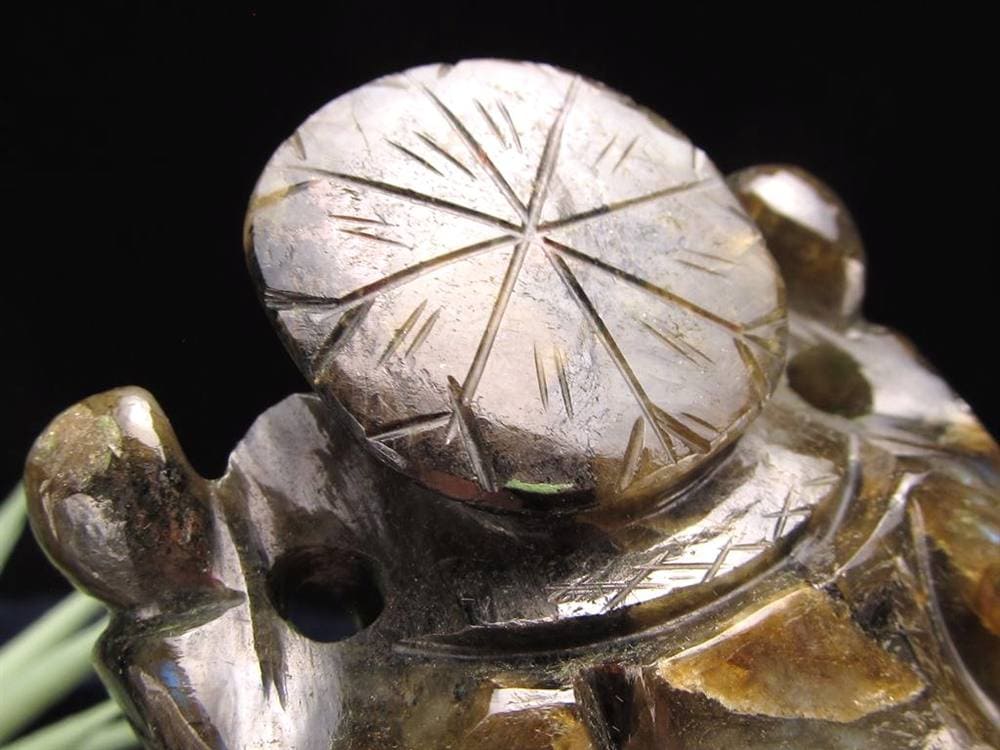 ラブラドライト ガネーシャ 彫り 置物