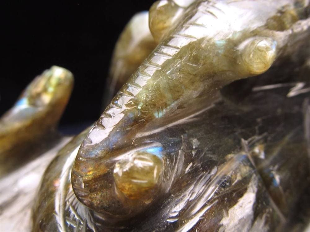 ラブラドライト ガネーシャ 彫り 置物