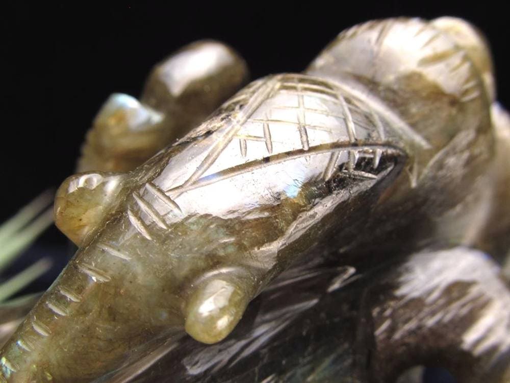 ラブラドライト ガネーシャ 彫り 置物