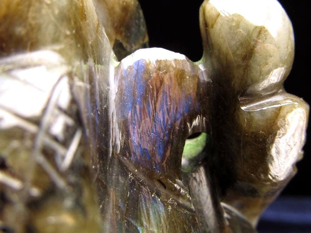 ラブラドライト ガネーシャ 彫り 置物