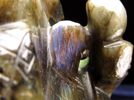 ラブラドライト ガネーシャ 彫り 置物