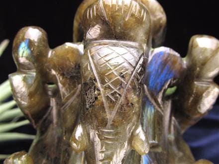 ラブラドライト ガネーシャ 彫り 置物