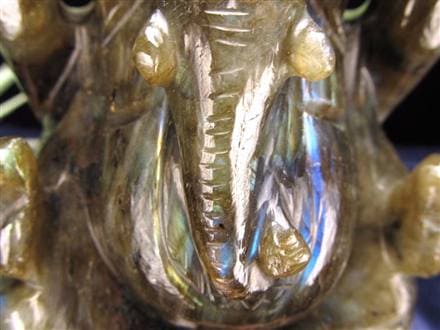 ラブラドライト ガネーシャ 彫り 置物