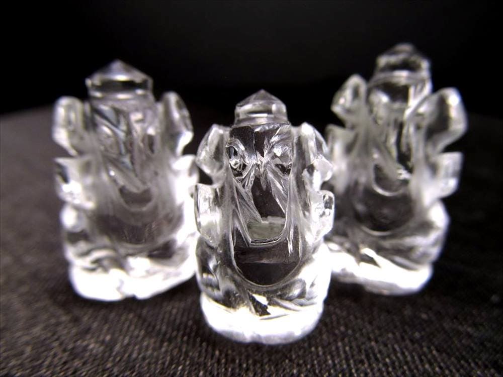 ガネーシャ 夢を叶える象 彫刻 すいしょう 天然石ガネーシャ