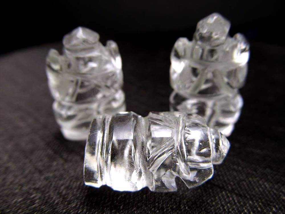 ガネーシャ 夢を叶える象 彫刻 すいしょう 天然石ガネーシャ