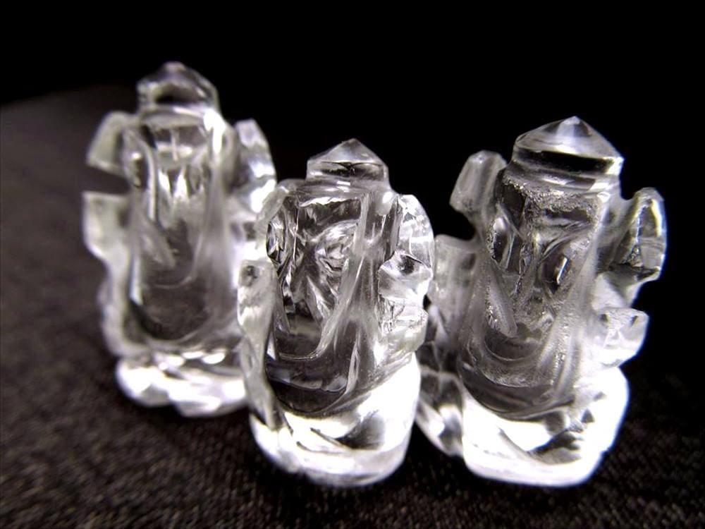 ガネーシャ 夢を叶える象 彫刻 すいしょう 天然石ガネーシャ