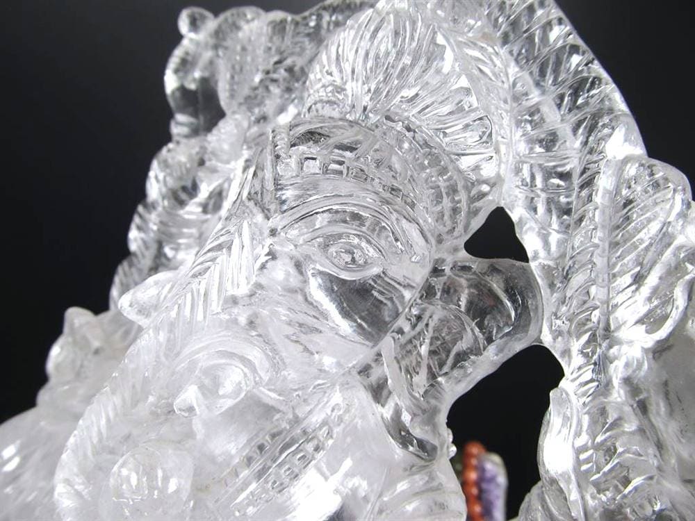 ガネーシャ 夢を叶える象 マニカラン水晶 ヒマラヤ水晶 天然石ガネーシャ