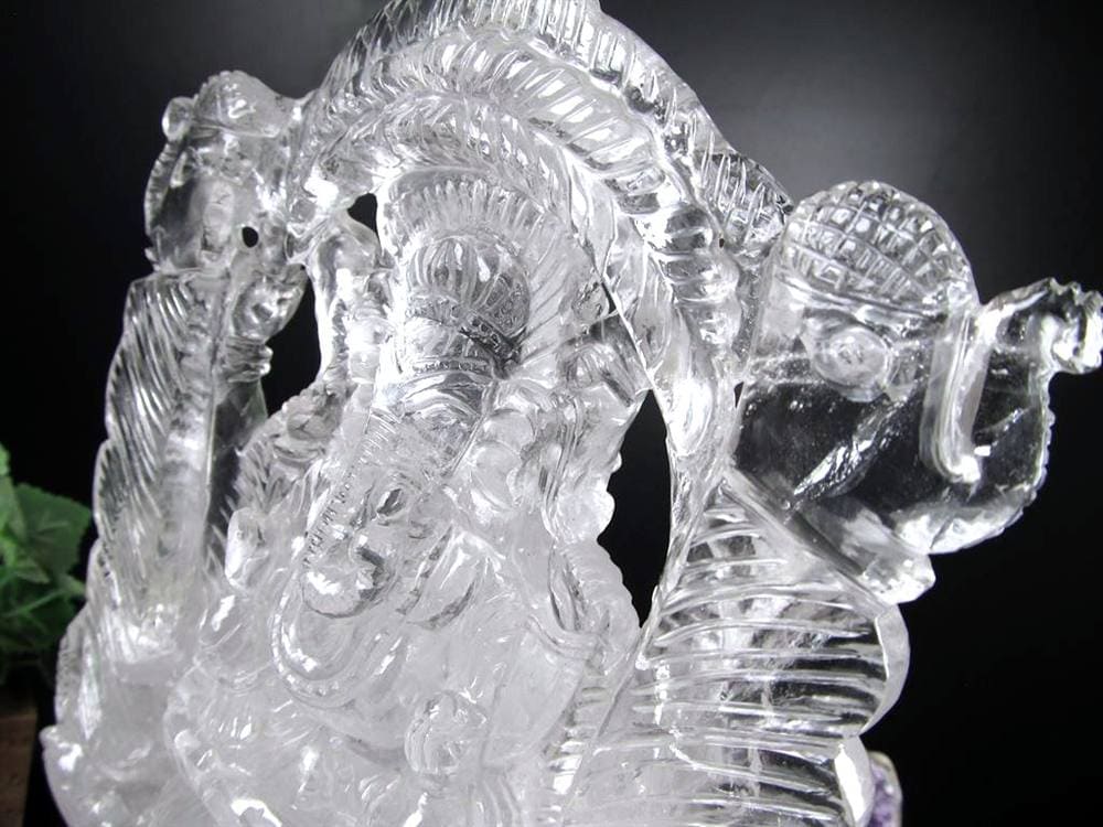 ガネーシャ 夢を叶える象 マニカラン水晶 ヒマラヤ水晶 天然石ガネーシャ