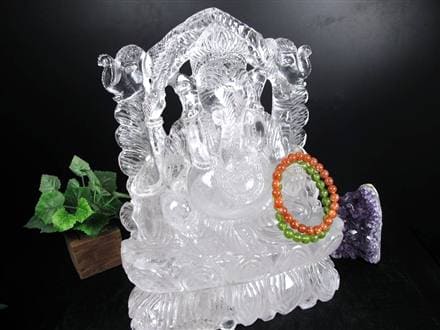 ガネーシャ 夢を叶える象 マニカラン水晶 ヒマラヤ水晶 天然石ガネーシャ