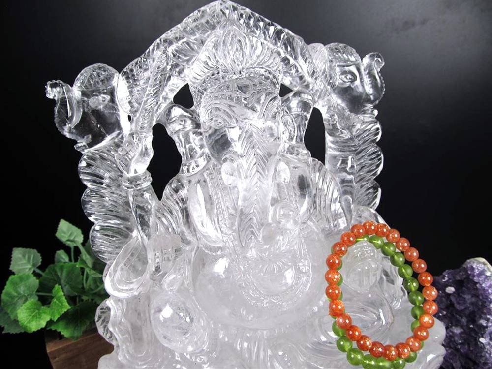 ガネーシャ 夢を叶える象 マニカラン水晶 ヒマラヤ水晶 天然石ガネーシャ