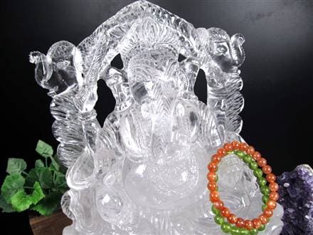 ガネーシャ 夢を叶える象 マニカラン水晶 ヒマラヤ水晶 天然石ガネーシャ