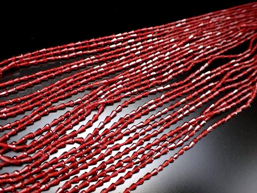 オレンジガーネット ヘソナイト ドロップカット ネックレスパーツ ブレスパーツ