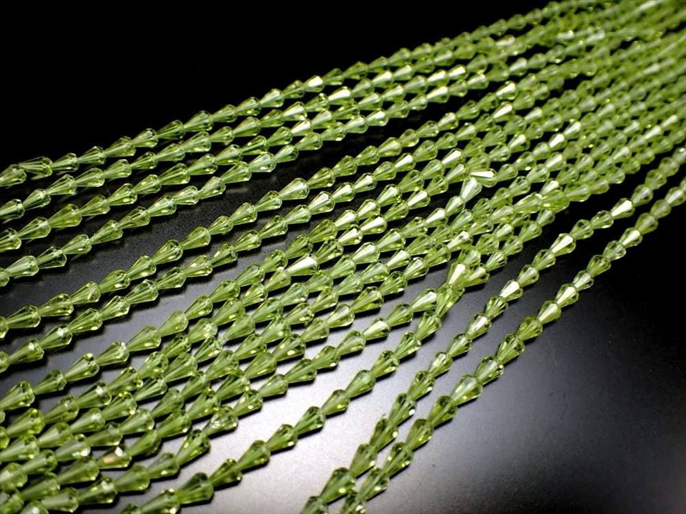 ペリドット かんらん石 ドロップカット ネックレスパーツ ブレスパーツ