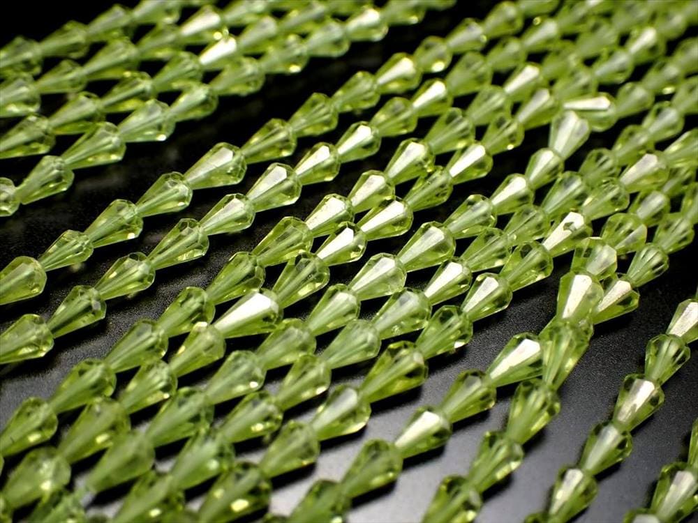 ペリドット かんらん石 ドロップカット ネックレスパーツ ブレスパーツ