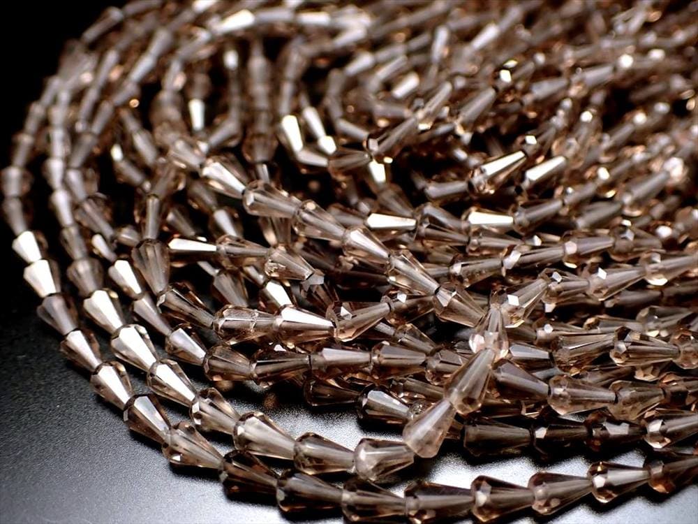 スモーキークォーツ 煙水晶 ドロップカット ネックレスパーツ ブレスパーツ