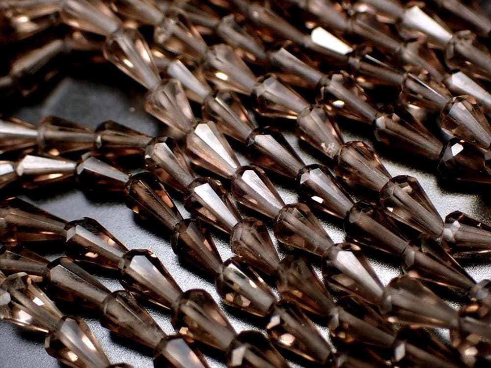 スモーキークォーツ 煙水晶 ドロップカット ネックレスパーツ ブレスパーツ