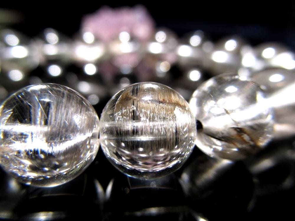 レッドプラチナルチルクォーツ ブレスレット プラチナルチル ルチルレイテッドクォーツ ブルッカイト