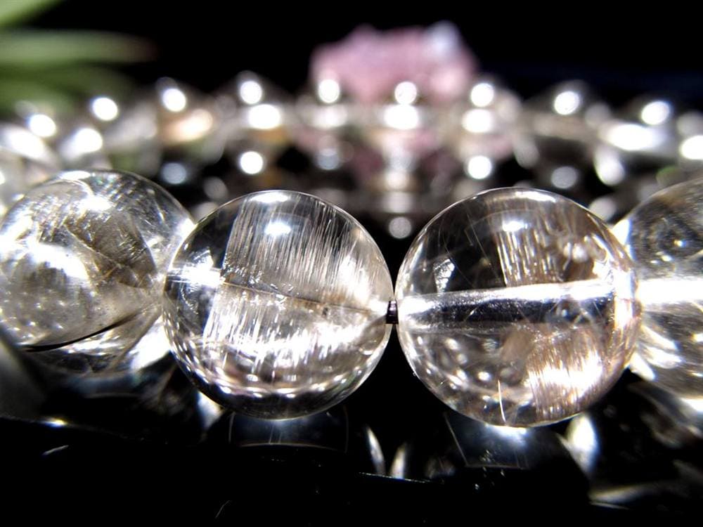 レッドプラチナルチルクォーツ ブレスレット プラチナルチル ルチルレイテッドクォーツ ブルッカイト