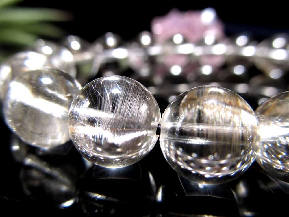 レッドプラチナルチルクォーツ ブレスレット プラチナルチル ルチルレイテッドクォーツ ブルッカイト