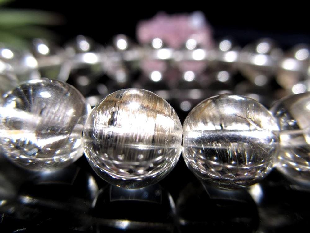 レッドプラチナルチルクォーツ ブレスレット プラチナルチル ルチルレイテッドクォーツ ブルッカイト