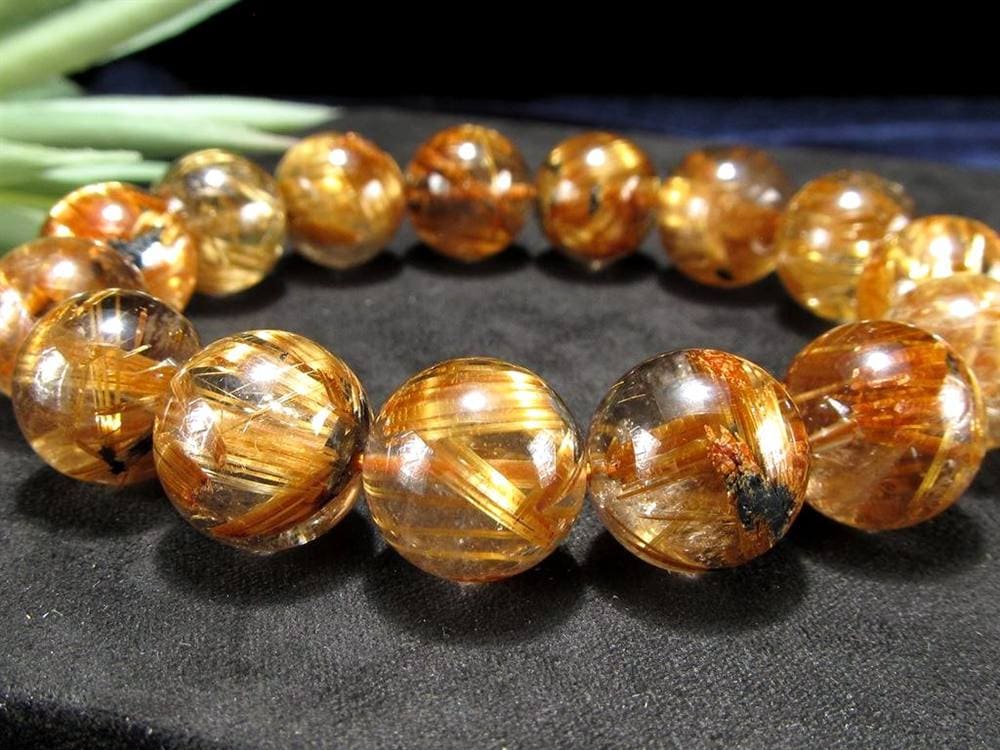 アンティークゴールドルチルクォーツ タイガールチルクォーツ ブレスレット ブラジル産