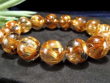 アンティークゴールドルチルクォーツ タイガールチルクォーツ ブレスレット ブラジル産