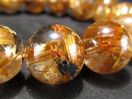 アンティークゴールドルチルクォーツ タイガールチルクォーツ ブレスレット ブラジル産