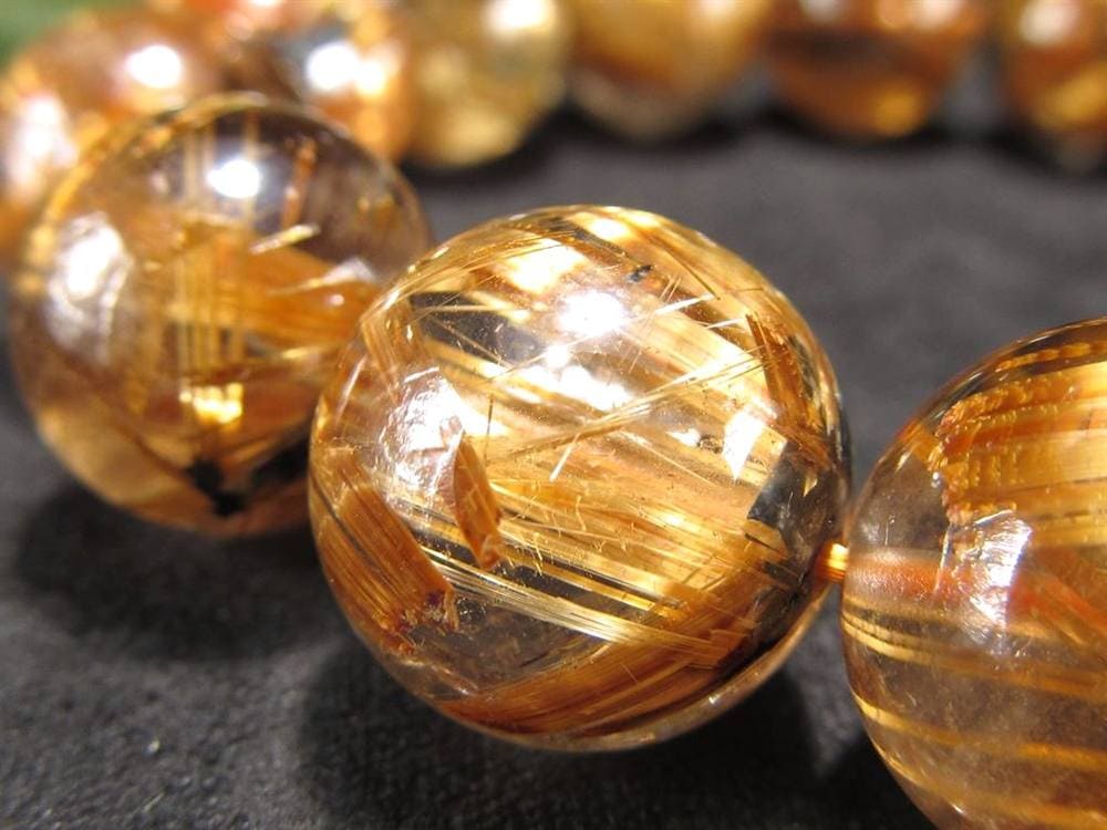 アンティークゴールドルチルクォーツ タイガールチルクォーツ ブレスレット ブラジル産