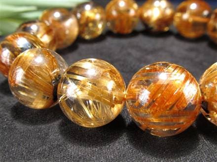 アンティークゴールドルチルクォーツ タイガールチルクォーツ ブレスレット ブラジル産