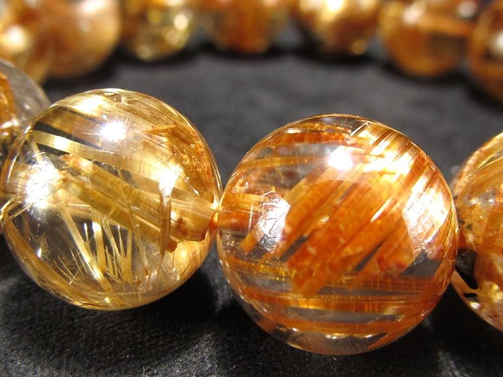 アンティークゴールドルチルクォーツ タイガールチルクォーツ ブレスレット ブラジル産