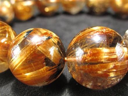 アンティークゴールドルチルクォーツ タイガールチルクォーツ ブレスレット ブラジル産