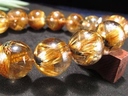 アンティークゴールドルチルクォーツ タイガールチルクォーツ ブレスレット ブラジル産