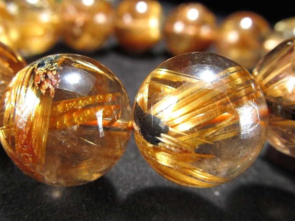 アンティークゴールドルチルクォーツ タイガールチルクォーツ ブレスレット ブラジル産