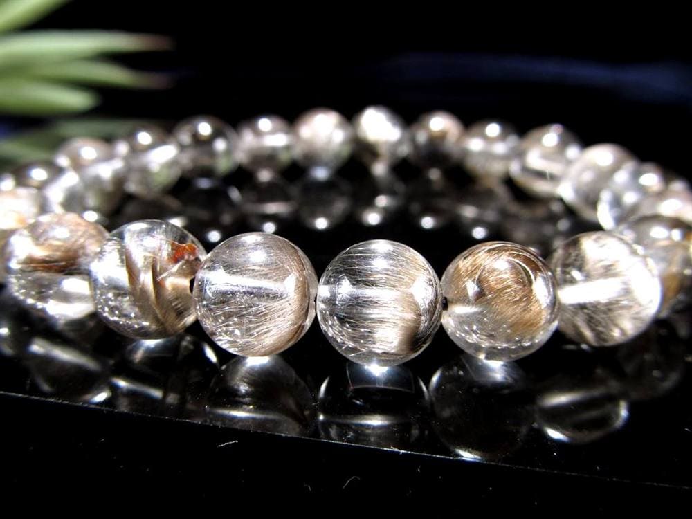 レッドプラチナルチルクォーツ ブレスレット プラチナルチル ルチルレイテッドクォーツ ブルッカイト