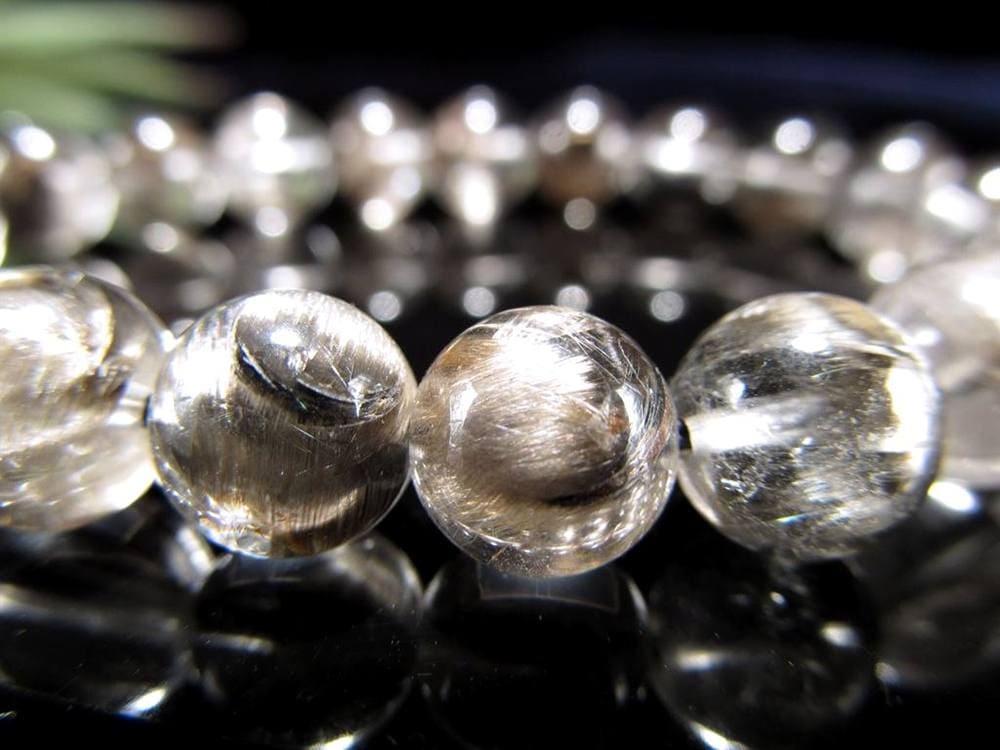 レッドプラチナルチルクォーツ ブレスレット プラチナルチル ルチルレイテッドクォーツ ブルッカイト