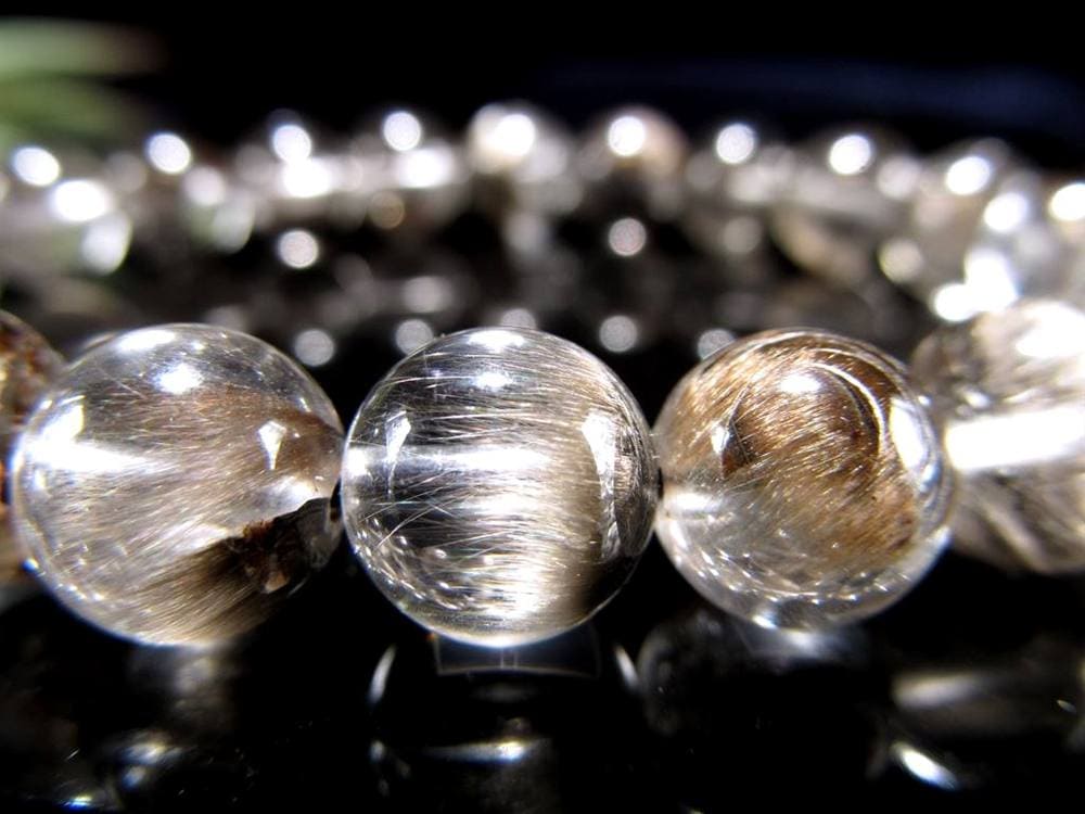 レッドプラチナルチルクォーツ ブレスレット プラチナルチル ルチルレイテッドクォーツ ブルッカイト