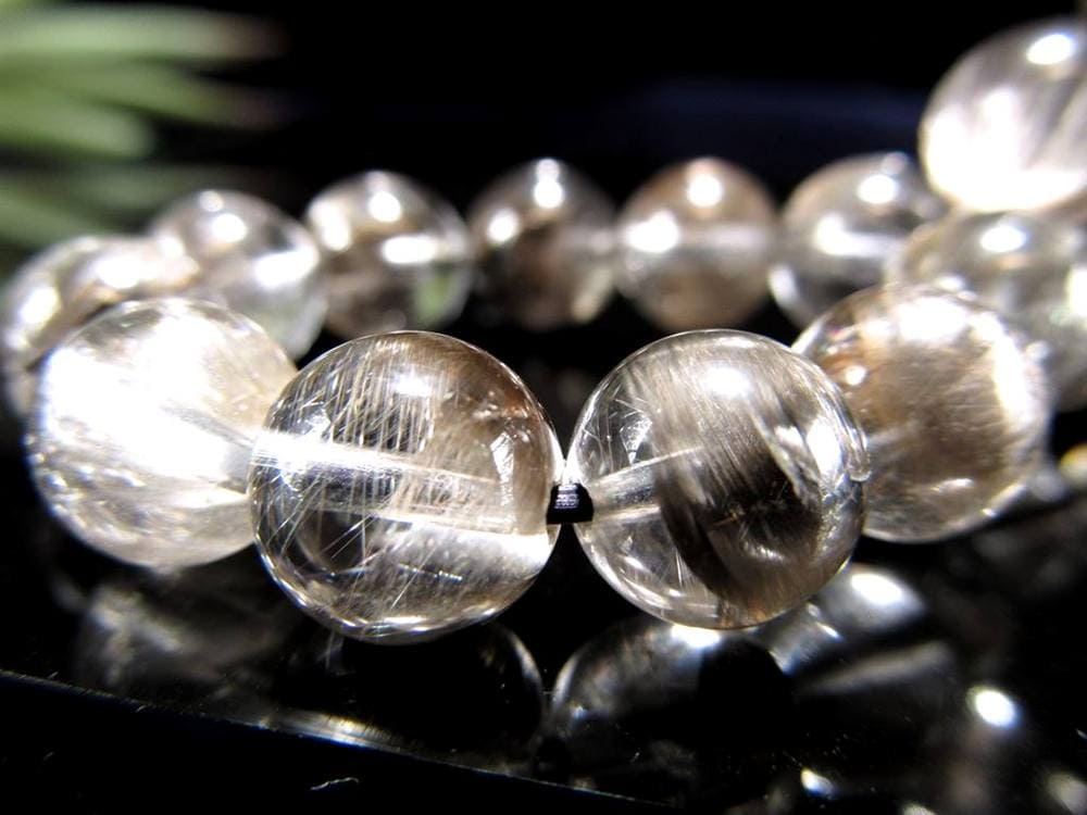 レッドプラチナルチルクォーツ ブレスレット プラチナルチル ルチルレイテッドクォーツ ブルッカイト