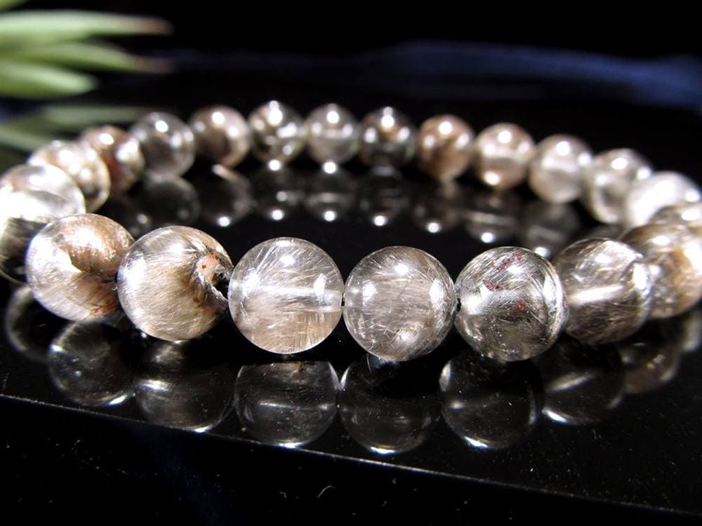 レッドプラチナルチルクォーツ ブレスレット プラチナルチル ルチルレイテッドクォーツ ブルッカイト