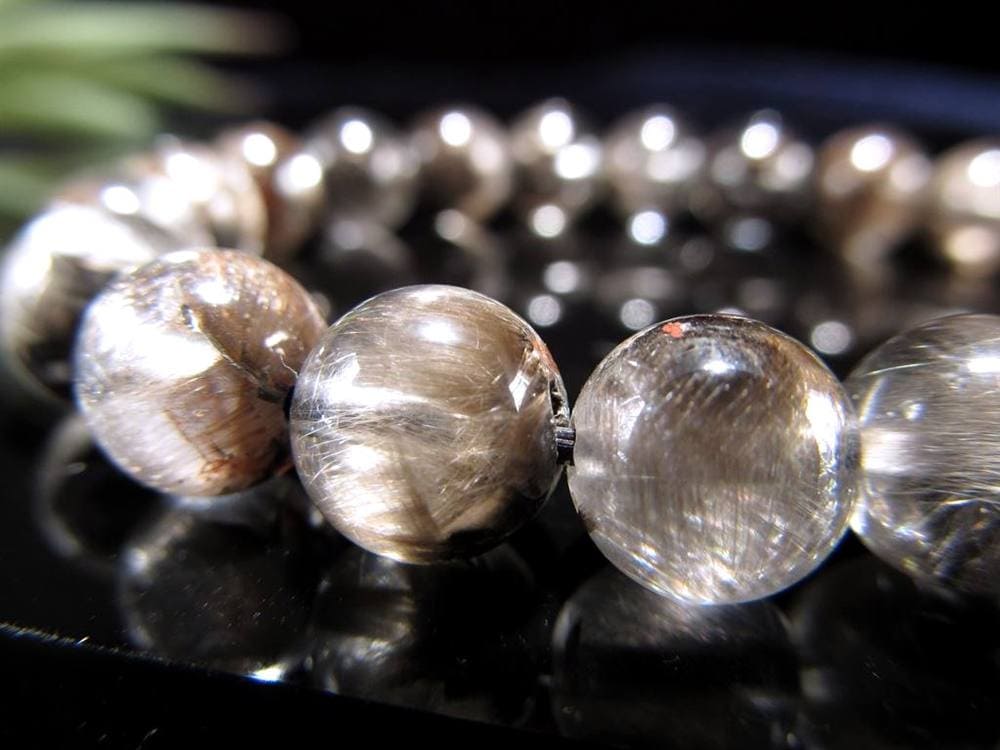 レッドプラチナルチルクォーツ ブレスレット プラチナルチル ルチルレイテッドクォーツ ブルッカイト