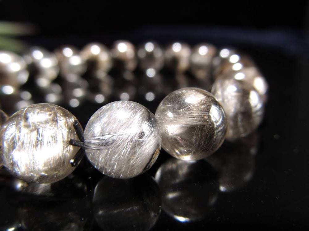 レッドプラチナルチルクォーツ ブレスレット プラチナルチル ルチルレイテッドクォーツ ブルッカイト