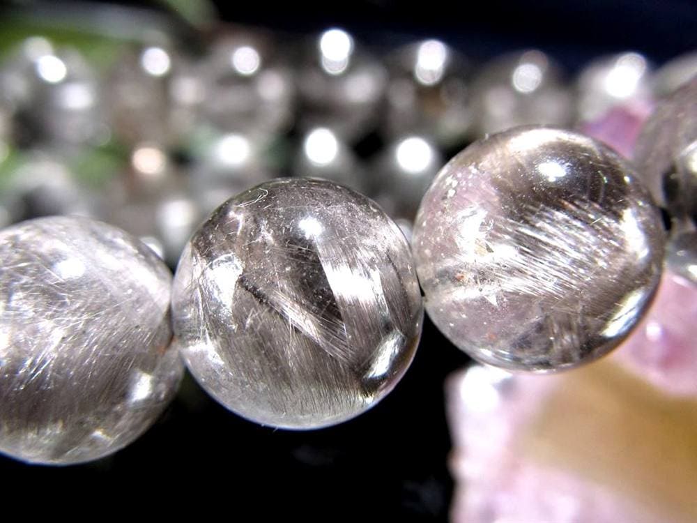 レッドプラチナルチルクォーツ ブレスレット プラチナルチル ルチルレイテッドクォーツ ブルッカイト