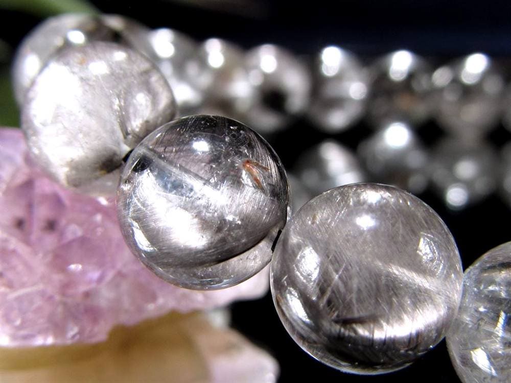 レッドプラチナルチルクォーツ ブレスレット プラチナルチル ルチルレイテッドクォーツ ブルッカイト