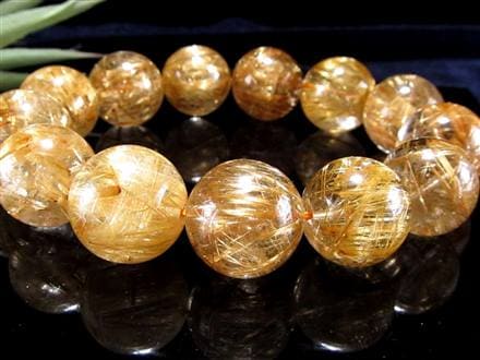 ゴールドルチル ブレスレット タイチン 金針水晶 天然石