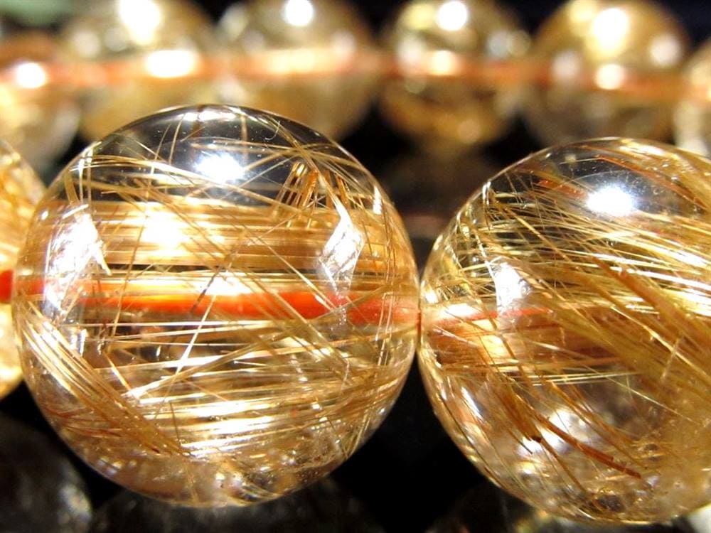 ゴールドルチル ブレスレット タイチン 金針水晶 天然石