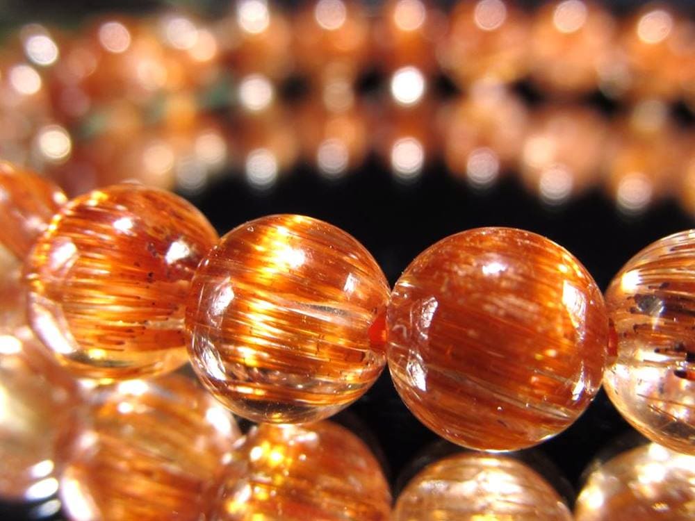 オレンジキャッツアイルチル ブレスレット キャッツアイルチルクォーツ ルチルレイテッドクォーツ ルチルの王様